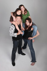 Fun and Unusual Vertical Family Portrait