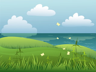 Obraz premium hillock next to the seaside