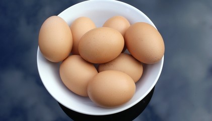 Bowl of chicken eggs