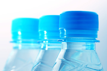 blue water in bottle