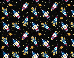 Space rockets seamless