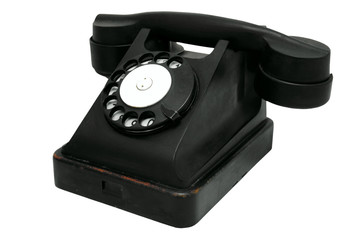 black rotary telephone