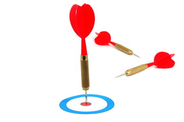 Dart arrow hit the target