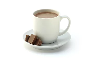Papier Peint photo Lavable Chocolat Eine Tasse heiße Schokolade
