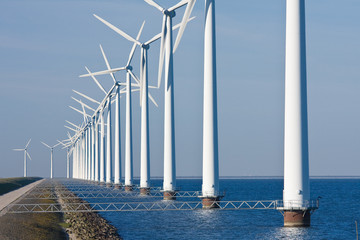 Windmills along the dike