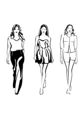 Three fashion models