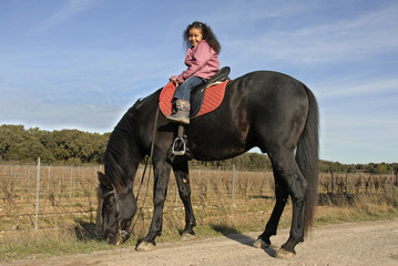 fillette sur cheval