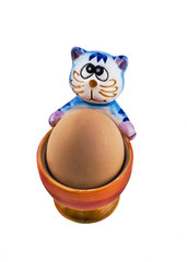 Amusing eggcup with cat