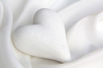 White silk with a heart