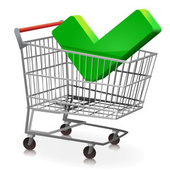 Chariot de supermarché validé (reflet)