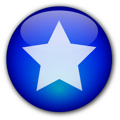 Glassy button with star (blue)