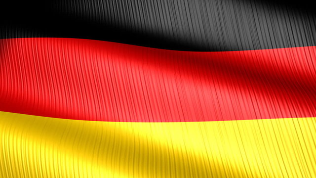 German flag with wave, 8 sec seamless loop
