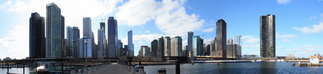 Fototapeta na wymiar Hafen Chicago Skyline