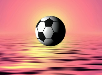 Naklejka premium Landscape with football