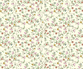 Classic ditsy floral seamless wallpaper