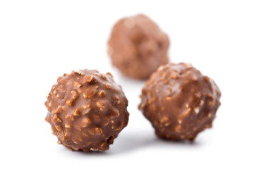 round chocolate candies isolated