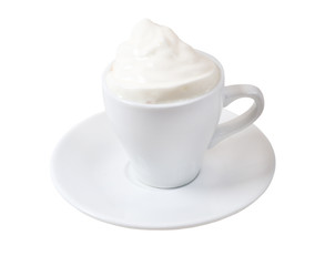 cappuccino.Cup of coffee on a white background