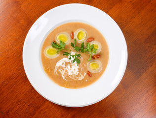 .meat thick soup with vegetable..onion soup