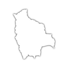 map of bolivia with shadow