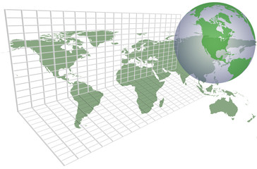 Global earth map grid