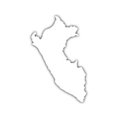 map of peru with shadow