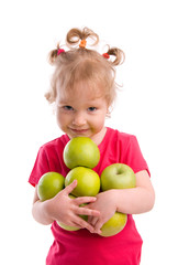 Fototapeta na wymiar Beautiful girl with apples