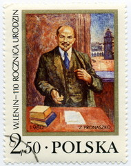 W. Lenin Polska. Timbre postal. 1980.