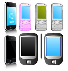Set of vector moder mobile phone.