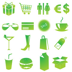 Shopping icons vector