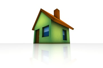 little green house - 3d render isolated illustration