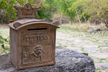 Ornate Rusty Outdoor Mailbox