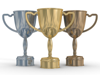 cups of the winner.  3D  image