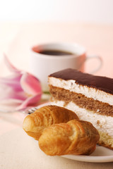 tasty pastry with the coffee