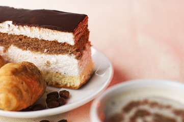 cup of coffee with dessert