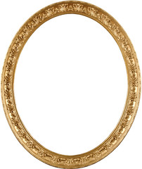 Oval golden picture frame