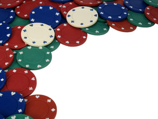 Pile of Colorful Poker Chips