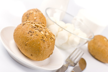 bread and mozzarella