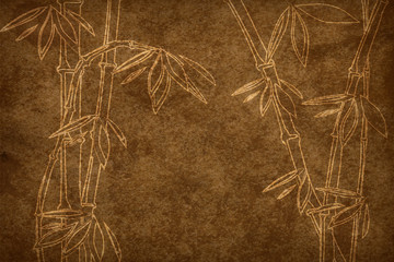 aged grunge paper with bamboo pattern