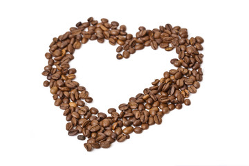 Fragrant fried coffee beans