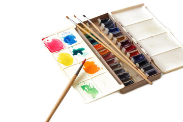 Watercolour whith paintbrushes