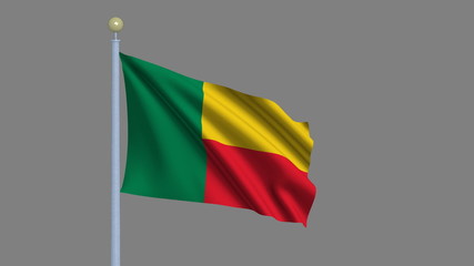 Flag of Benin with alpha matte for easy isolation