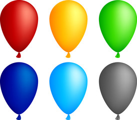 Realistic color balloons. Used mesh.