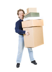 Man with boxes