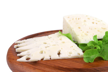 white goat cheese and salad