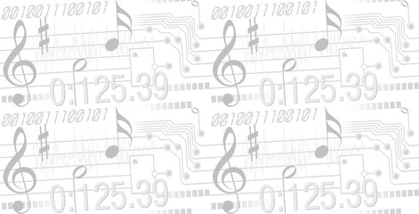 Digital music (seamless vector background)