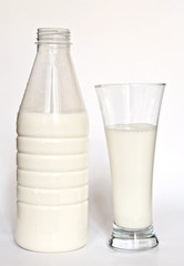 Bottle and Glass of Milk