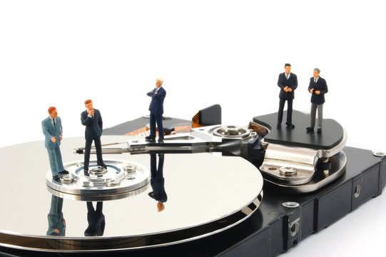 business man on HDD