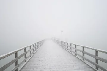 Fototapete Rund Steg im Nebel © Kerstin Selle
