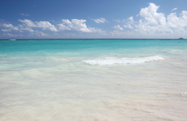 Tropical Sand Beach and Ocean Background