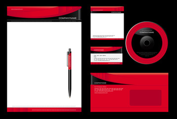 Corporate Identity Template Vector - RED TURBO